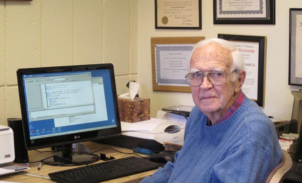 Barney McCormick, Boeing Professor Emeritus, in his office in Hammond Building on the University Park campus