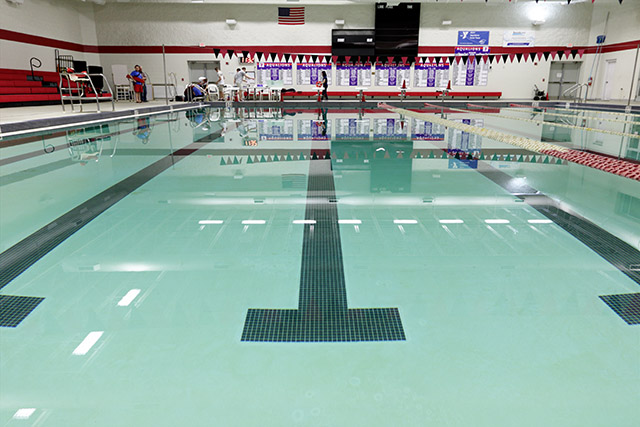 [Picture] View of the swimming pool on the shallow end looking toward the deeper test area on the far end.