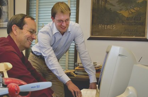 Dr. Schmitz and his Ph.D. adviser Prof. Jean-Jacques Chattot at UC Davis in 2007