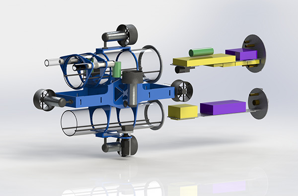 [Picture] Version 2 of the PSU AUV with internal assemblies pulled out
